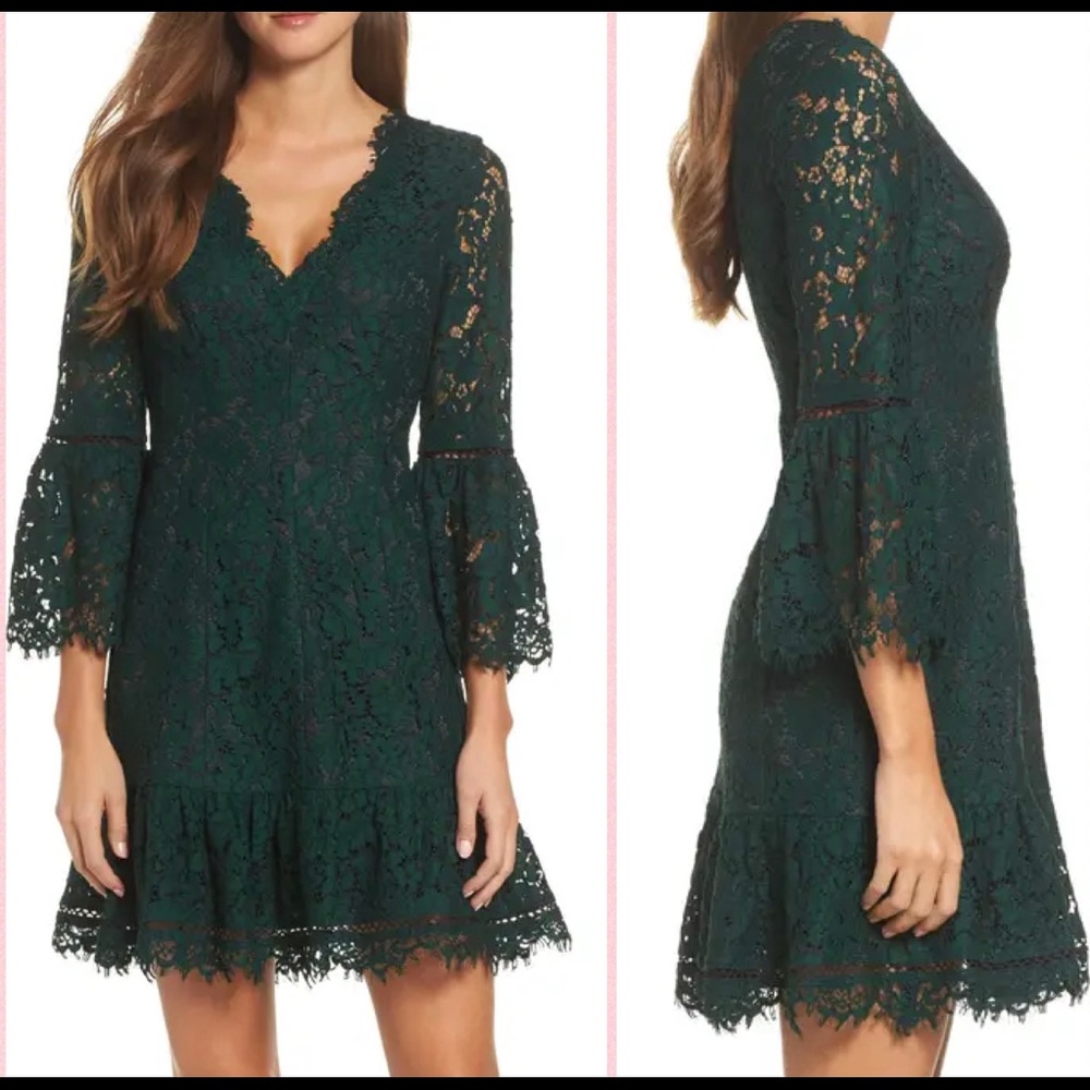 Eliza J Bell Sleeve Lace Mini Dress Size 2